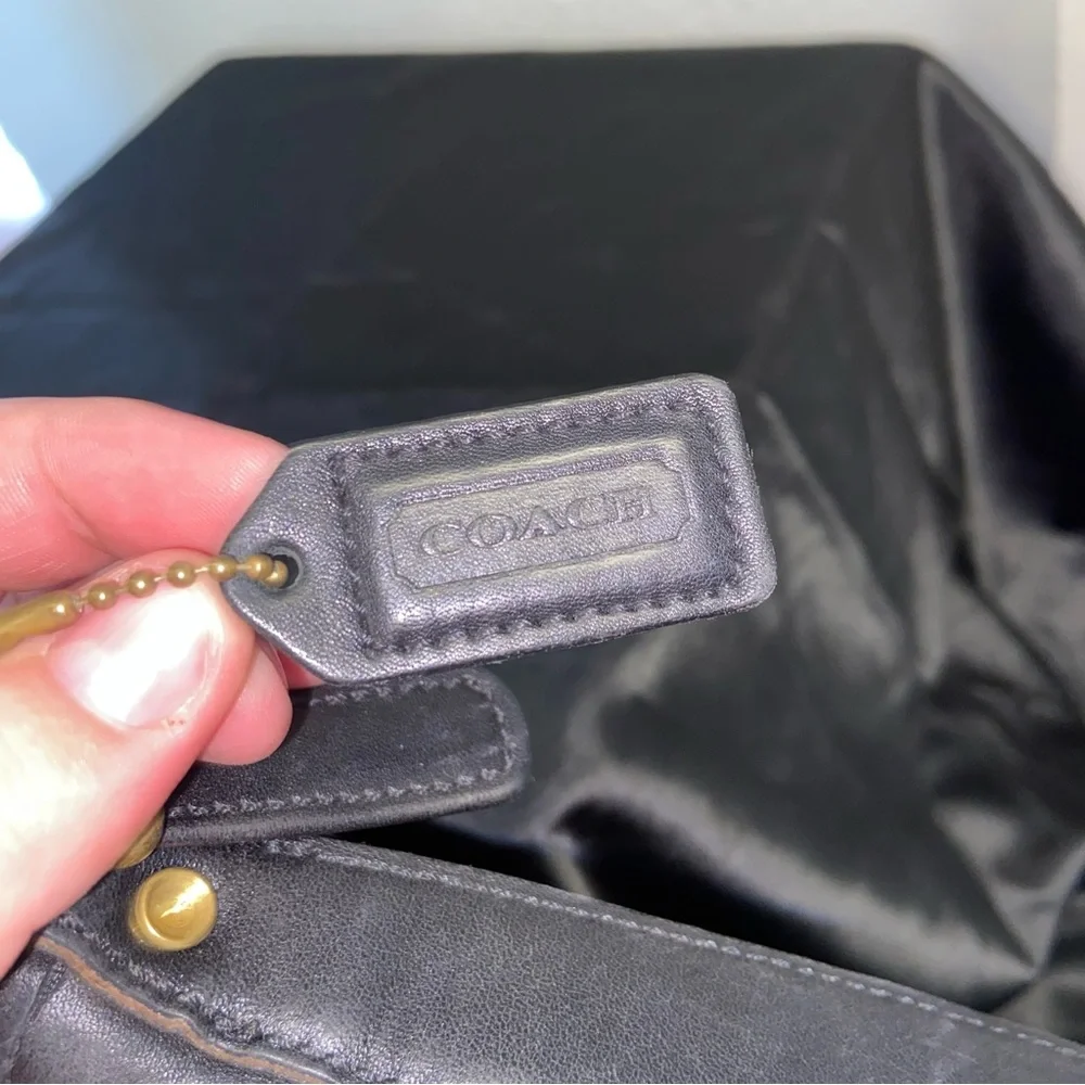 Coach Black Leather Shoulder Bag Style # A10-9213 - Picture 5 of 13